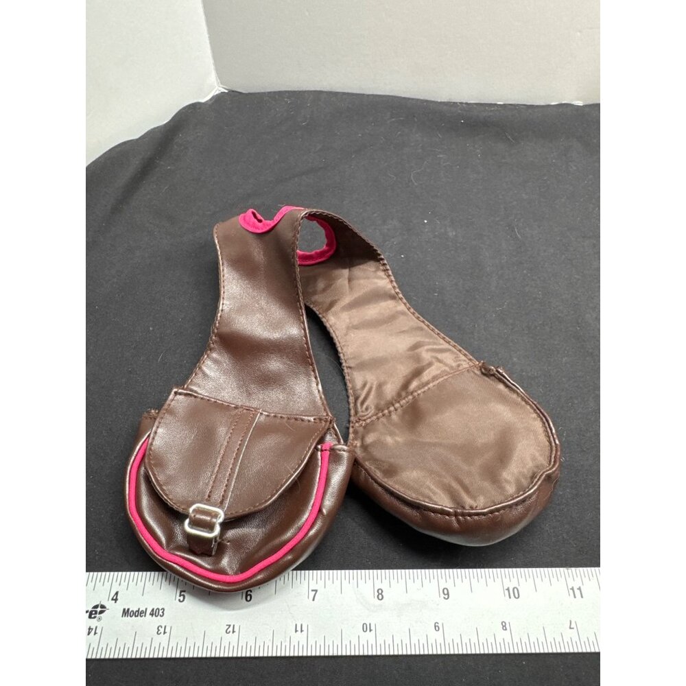 Battat Brown Miniature Saddle Bag With Bright Pink Trim & Adjustable Strap